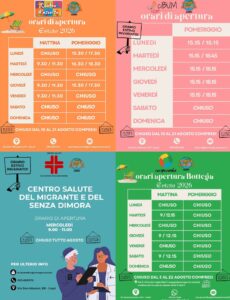 Locandina  chiusure e orari estivi Centri Operativi